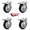 Service Caster 5 Inch Black Polyurethane Swivel Bolt Hole Caster Set with Total Lock Brake SCC SCC-BHTTL20S514-PPUB-BLK-4 - alternate 2